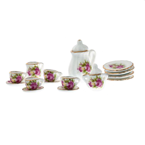 Набор фарфора миниатурный чайный, 15 предметов Розы