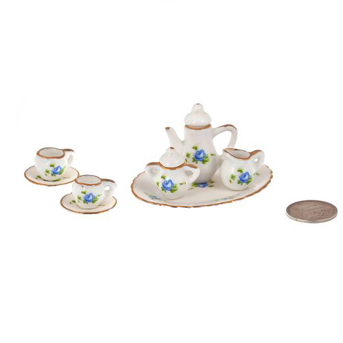 Набор фарфора миниатурный чайный, 8 предметов Голубая Роза