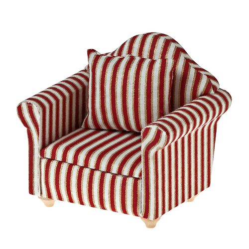 Кресло, ткань красные полосы